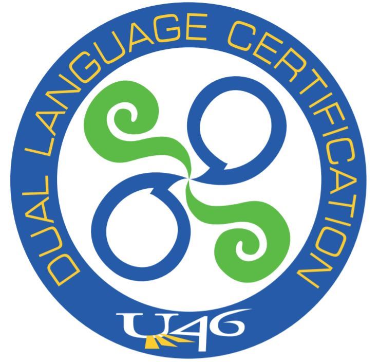 U-46 Dual Language Certification Logo
